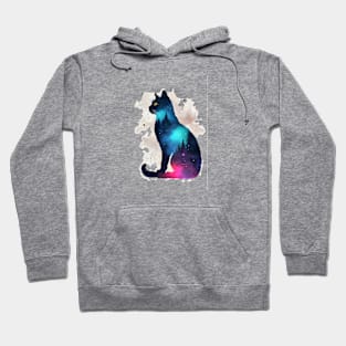 Minimilastic design of a black cat Hoodie